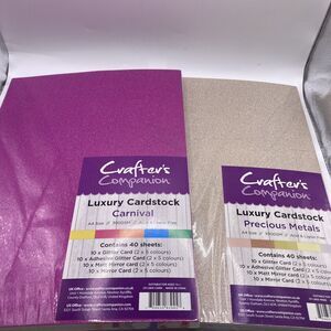 2 Crafter's Companion  Luxury Cardstock 300GSM A4 Glitter Mirror Matt Adhesive